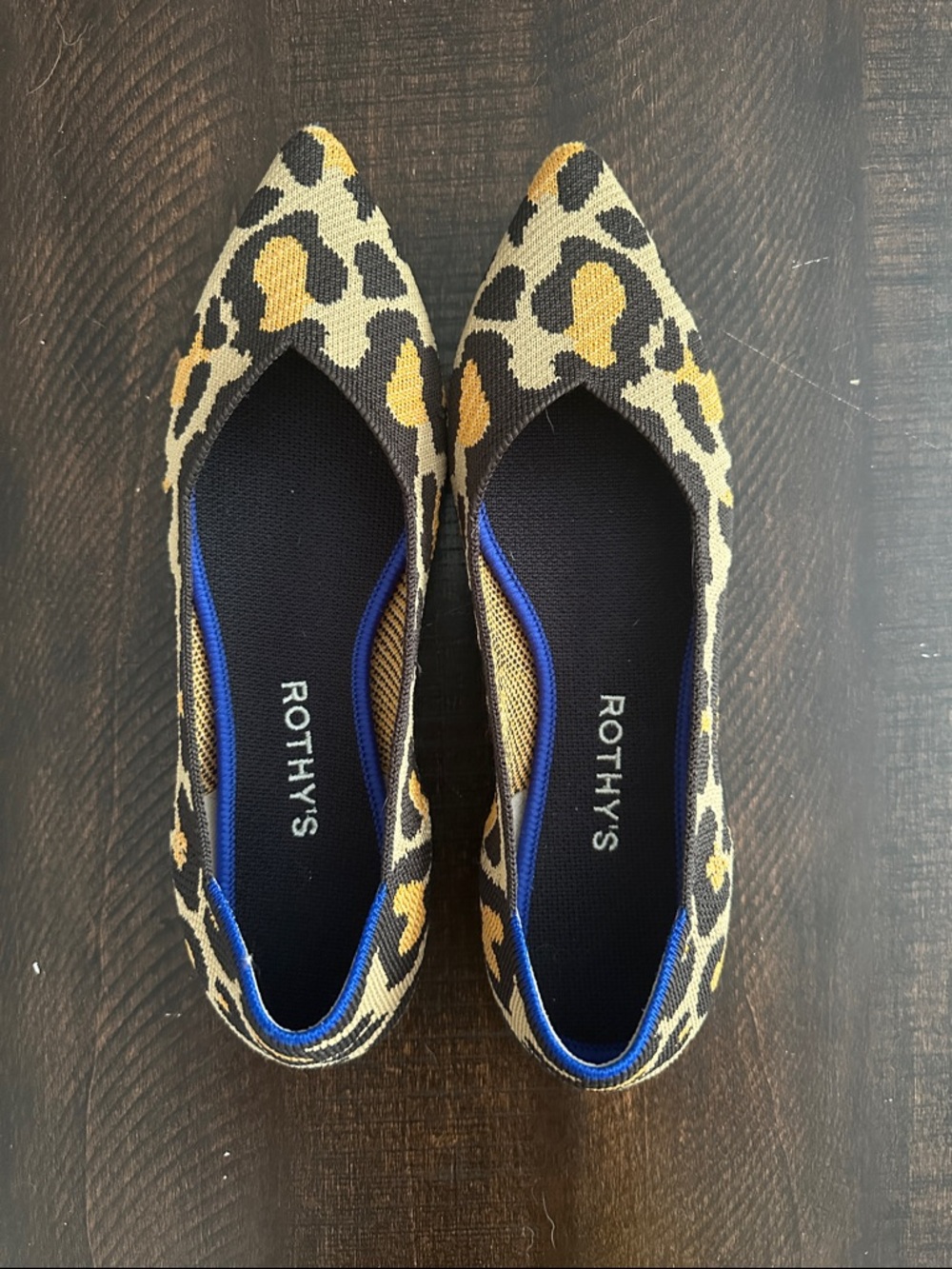 Rothy's Leopard Print Pointed Toe Flats - Yellow/Black/Cream